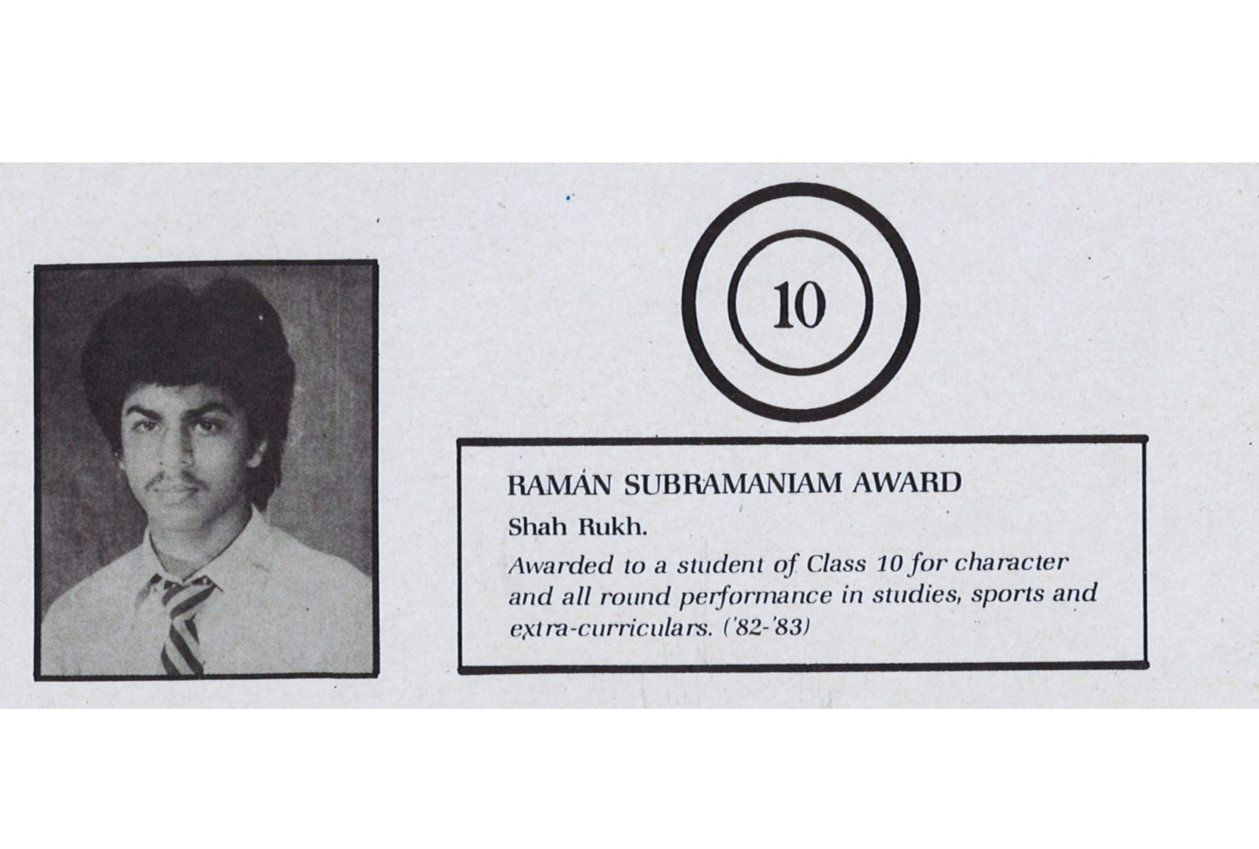 Shahrukh Khan in School